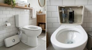 vaso sanitário com água caindo problema na válvula de descarga