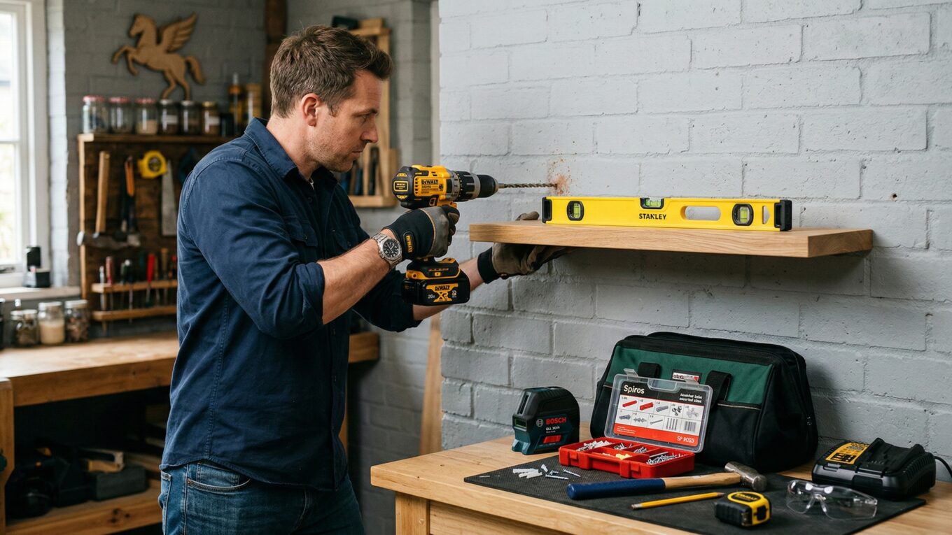 como instalar prateleiras na parede de forma nivelada