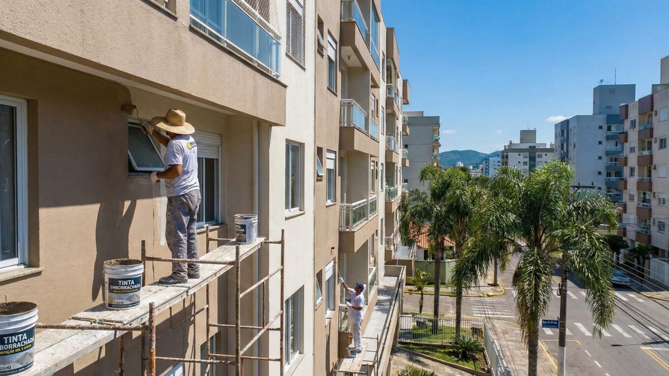 pintura fachada edificio em porto alegre