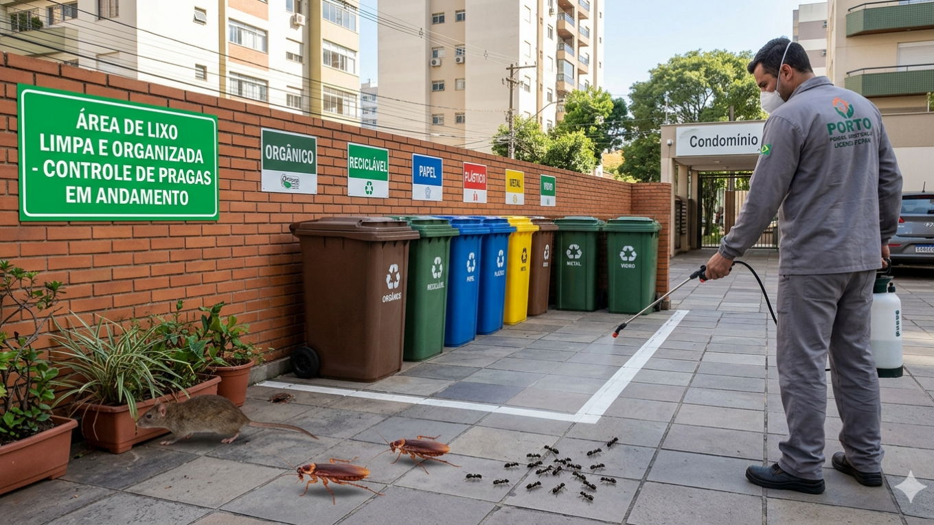 controle de pragas em condomínios área de lixo organizada