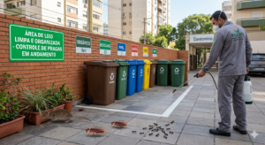 controle de pragas em condomínios área de lixo organizada